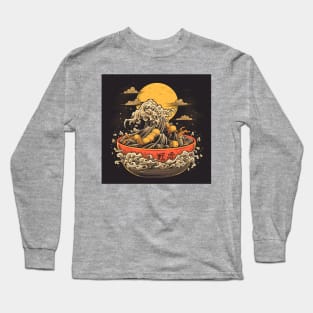 Ramen Noodles Great Wave Off Kanagawa Hokusai Long Sleeve T-Shirt